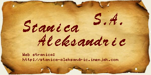 Stanica Aleksandrić vizit kartica